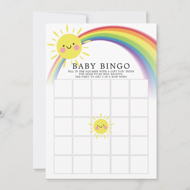 Little Ray of Sunshine BINGO Baby Shower Game Invitation (Front)