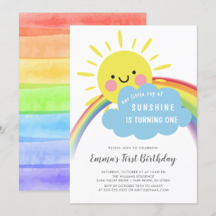 Little Ray Of Sunshine Birthday Invitation