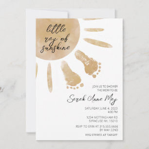 Little Ray of Sunshine Boho Baby Shower  Invitation