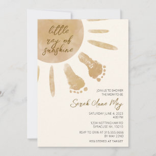 Little Ray of Sunshine Boho Baby Shower  Invitation
