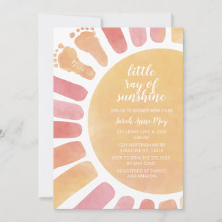 Little Ray of Sunshine Boho Baby Shower Invitation