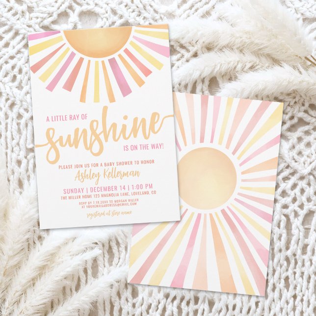 Little Ray Of Sunshine Boho Baby Shower Invitation (Little Ray Of Sunshine Boho Baby Shower Invitation)