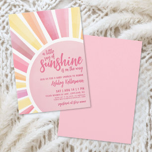 Little Ray Of Sunshine Boho Baby Shower Invitation