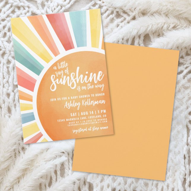 Little Ray Of Sunshine Boho Baby Shower Invitation (Little Ray Of Sunshine Boho Baby Shower Invitation)