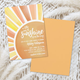 Little Ray Of Sunshine Boho Baby Shower Invitation