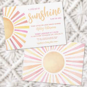 Little Ray Of Sunshine Boho Baby Shower Invitation