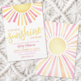 Little Ray Of Sunshine Boho Baby Shower Invitation