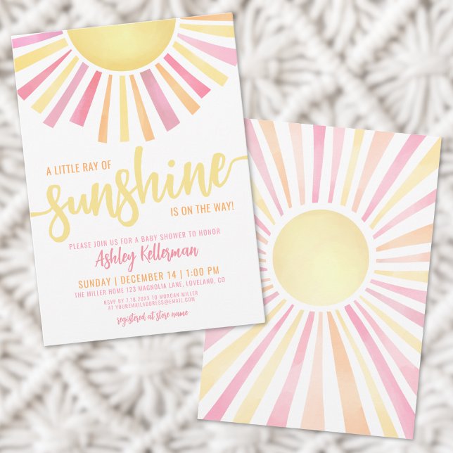 Little Ray Of Sunshine Boho Baby Shower Invitation (Little Ray Of Sunshine Boho Baby Shower Invitation)