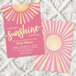 Little Ray Of Sunshine Boho Baby Shower Invitation