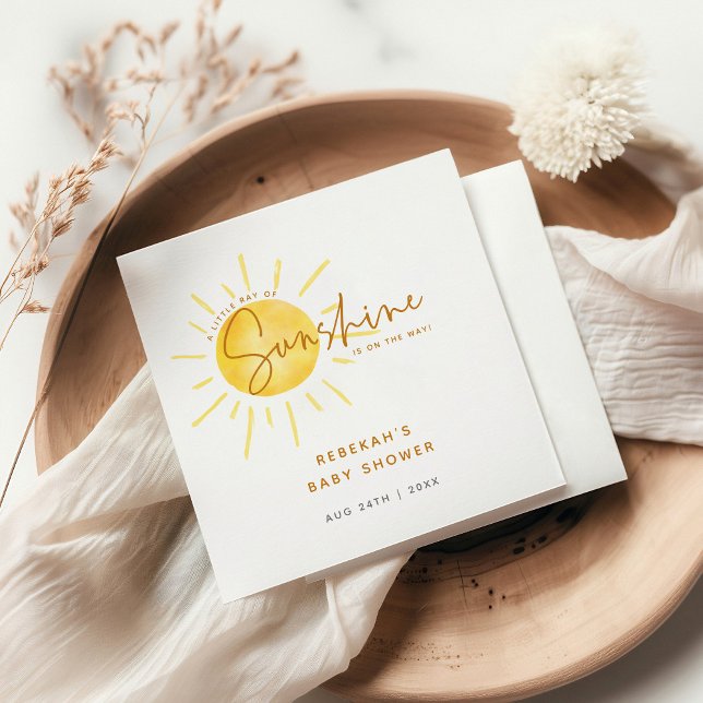 Little Ray of Sunshine Boho Baby Shower Napkin (Creator Uploaded)