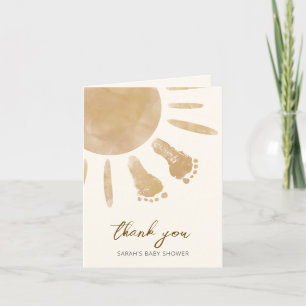 Little Ray of Sunshine Boho Baby Shower Thank You Card