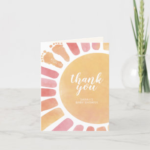 Little Ray of Sunshine Boho Baby Shower Thank You Card