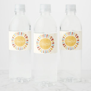 Little Ray of Sunshine Boho Baby Shower Water Bottle Label