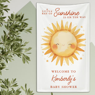 Little Ray Of Sunshine Boho Baby Shower Welcome Banner