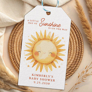 Little Ray of Sunshine Boho Cute Sun Baby Shower Gift Tags