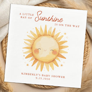 Little Ray of Sunshine Boho Cute Sun Baby Shower Napkin