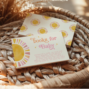 Little Ray of Sunshine Boho Retro Books for Baby Enclosure Card