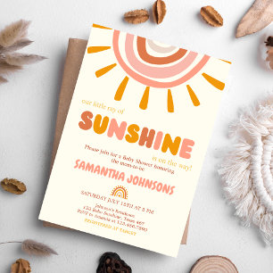 Little Ray of Sunshine Boho Sun Baby Shower Invitation
