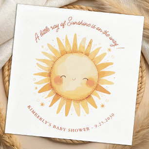 Little Ray of Sunshine Boho Sun Cute Baby Shower Napkin