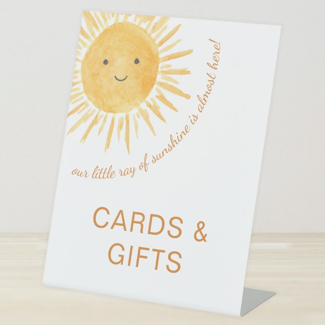 Little Ray Of Sunshine Cards & Gifts Baby Shower  Pedestal Sign (Creator Uploaded)
