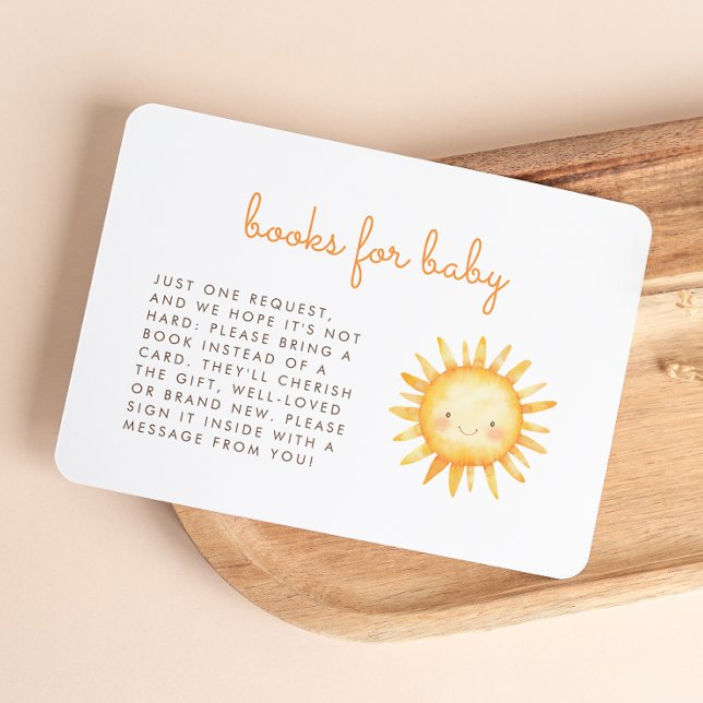 Little Ray of Sunshine Cute Baby Shower Books Enclosure Card (Creator Uploaded)