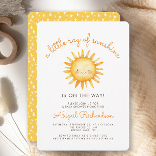 Little Ray of Sunshine Cute Baby Shower Invitation