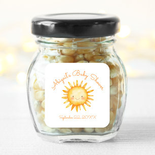 Little Ray of Sunshine Cute Baby Shower Square Sticker