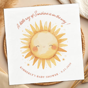 Little Ray of Sunshine Cute Boho Sun Baby Shower Napkin