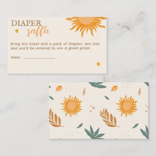 Little ray of sunshine Diaper Raffle Baby shower Enclosure Card