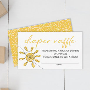 Little Ray Of Sunshine diaper raffle ticket Enclosure Card