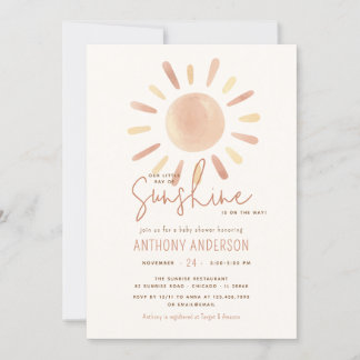 Little Ray Of Sunshine Gender Neutral Baby Shower  Invitation