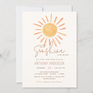 Little Ray Of Sunshine Gender Neutral Baby Shower  Invitation