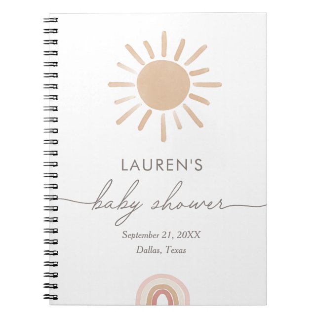 Little Ray of Sunshine Girl Baby Shower Guest Book (Front)