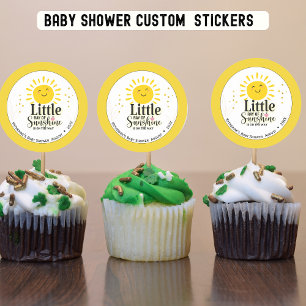 Little Ray of Sunshine Glitter Baby Shower   Classic Round Sticker