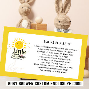 Little Ray of Sunshine Glitter Baby Shower Enclosure Card