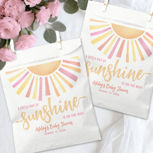 Little Ray Of Sunshine Pink Baby Shower Favour Bags