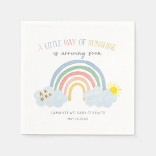 Little Ray of Sunshine Rainbow Baby Shower Napkin