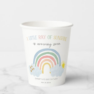 Little Ray of Sunshine Rainbow Baby Shower Paper Cups