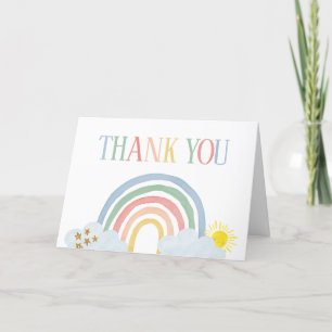 Little Ray of Sunshine Rainbow Baby Shower Thank You Card