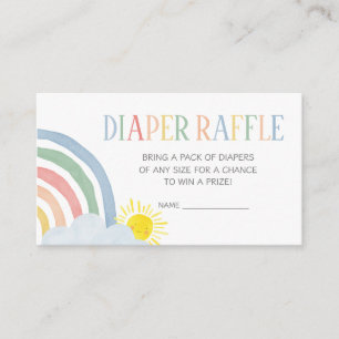 Little Ray of Sunshine Rainbow Diaper Raffle Enclosure Card