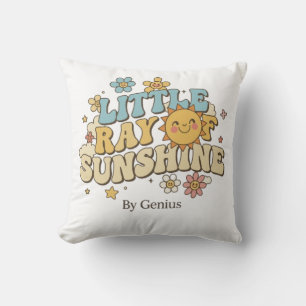 Little Ray of Sunshine T-Shirt, Groovy Retro 70s C Cushion