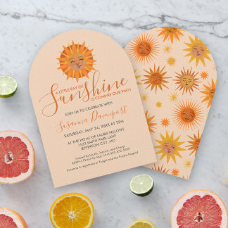 Little Ray of Sunshine Watercolor Baby Shower Invitation