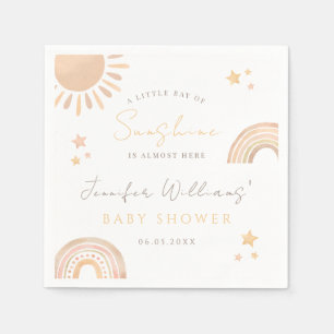 Little ray Sunshine rainbow sun boho baby shower Napkin