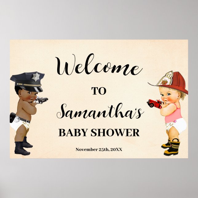 Little Recruit on the Way Welcome Baby Shower Sign (Front)