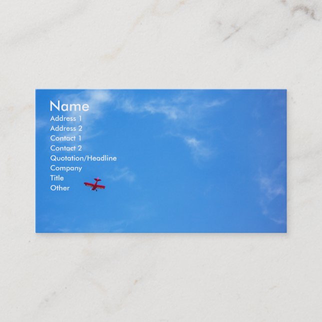 Little Red Aeroplane Business Card (Front)