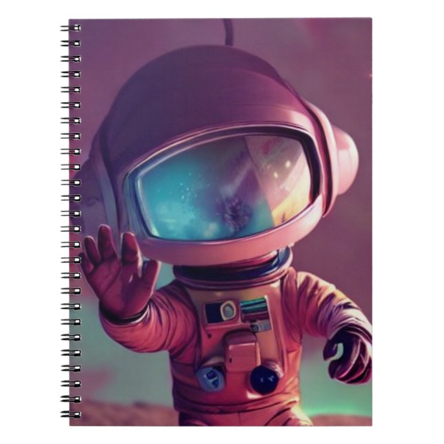 Little Red Alien Astronaut Notebook (Front)