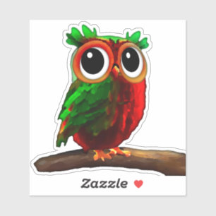 Little Red and Green Owl