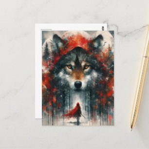 Little Red and the Wolf Postcard
