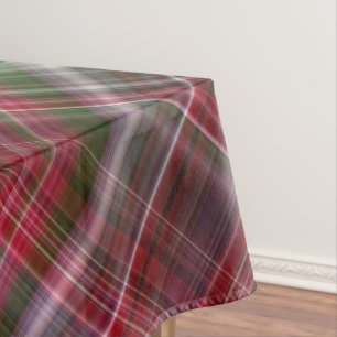 Little Red Berries Red and Green Plaid Tablecloth