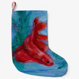 Little Red Betta Fish Small Christmas Stocking